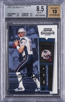 2000 Playoff Contenders #144 Tom Brady Signed Rookie Card – BGS NM-MT+ 8.5/BGS 10